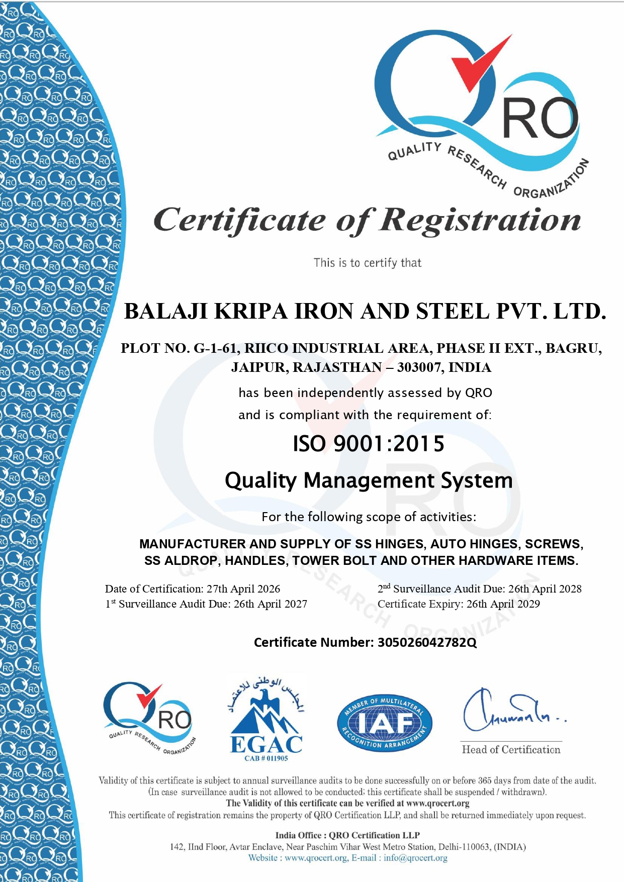 ISO Certification